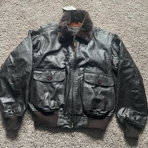 Brand New Leather Bomber Jacket